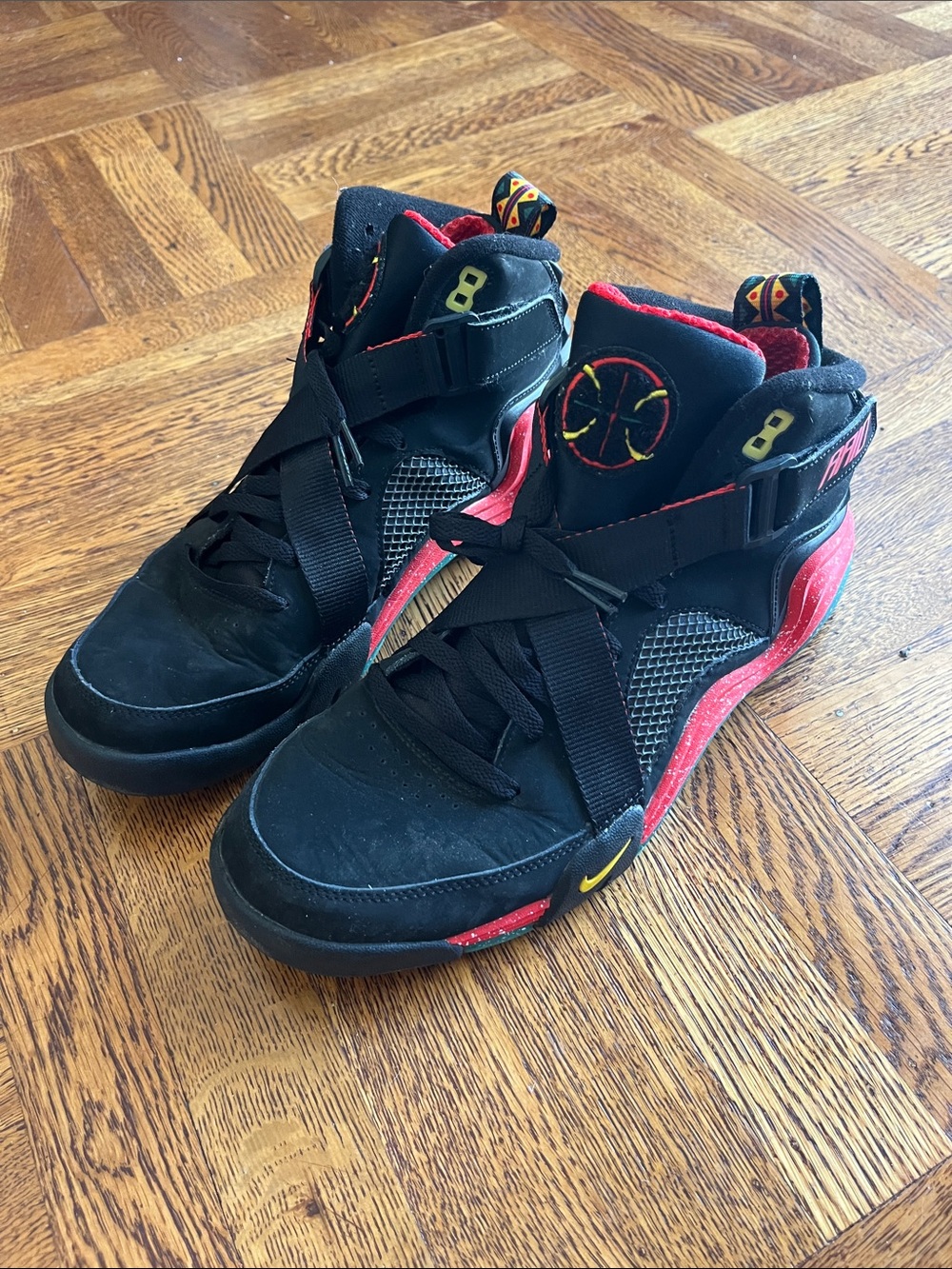 Nike Black and Red Men's High-Top Athletic Sneakers